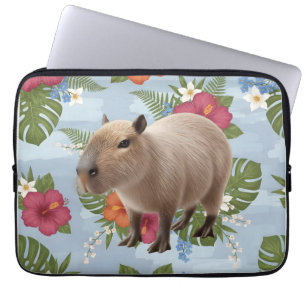 Cute Watercolor Capybara Animal Illustration Laptop Sleeve