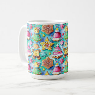 Cute Watercolor Cartoon Gingerbread Cookie  Coffee Mug