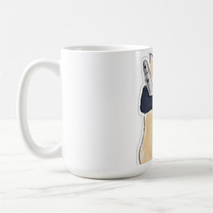 Cute Watercolor Cat Holding Fish Vinyl Sticker Coffee Mug