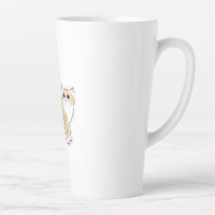 Cute Watercolor Cat Illustration Latte Mug