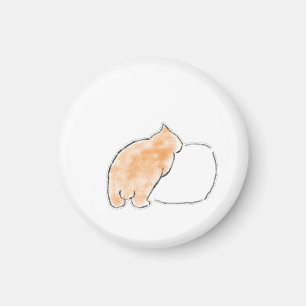 Cute Watercolor Cat Illustration Magnet
