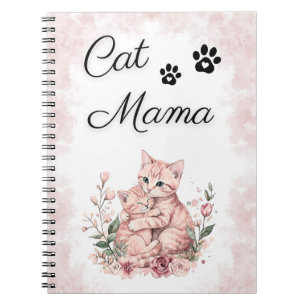 Cute Watercolor Cat Mum Notebook Gift For Her