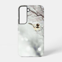 Cute Watercolor Chickadee Bird Winter Forest Art