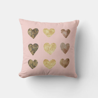 Cute Watercolor Chocolate Hearts on Pink Cushion
