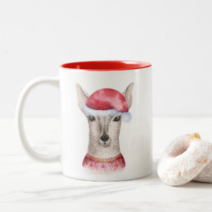 Cute Watercolor Christmas Deer Mug