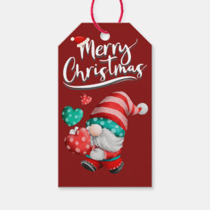 Cute Watercolor Christmas Gnome Gift Tags