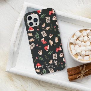 Cute Watercolor Christmas illustration pattern iPhone 13 Case