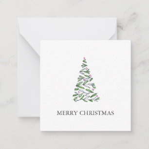 Cute Watercolor Christmas Tree Card
