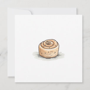 Cute Watercolor Cinnamon Roll Holiday Card
