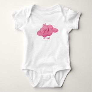 Cute Watercolor Cloud Baby Girl Bodysuit