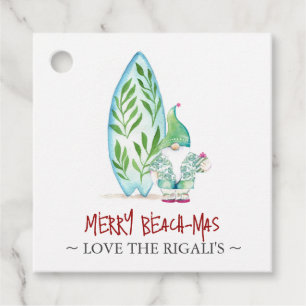Cute Watercolor Coastal Christmas Favour Tags