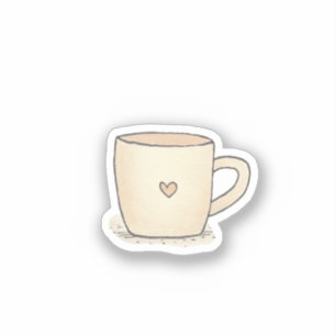 Cute Watercolor Coffee Cup With A Heart