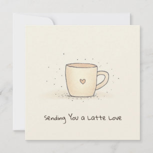 Cute Watercolor Coffee Cup With A Heart Holiday Card