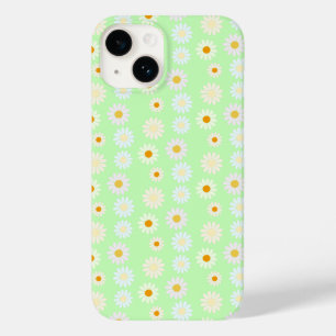 Cute watercolor colourful Daisy Pattern Green Case-Mate iPhone 14 Case