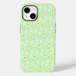 Cute watercolor colourful Daisy Pattern Green iPhone 14 Case