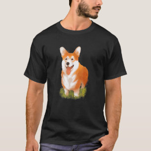 Cute Watercolor Corgi Dog Men Women Boys Girls T-Shirt