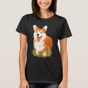Cute Watercolor Corgi Dog  Men Women Boys Girls T-Shirt