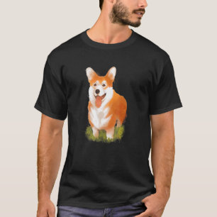 Cute Watercolor Corgi Dog Men Women Boys Girls T-Shirt
