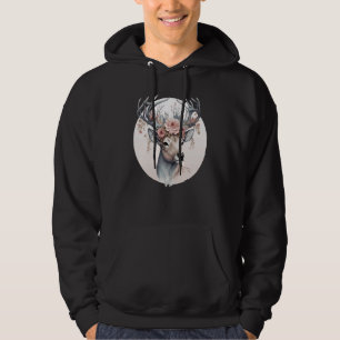 Cute Watercolor Deer Flower Crown Animal Hoodie