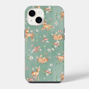 Cute Watercolor Deer Pattern iPhone 14 Case