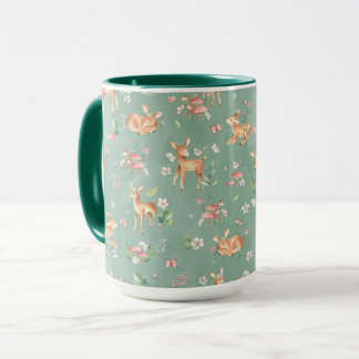 Cute Watercolor Deer Pattern Mug