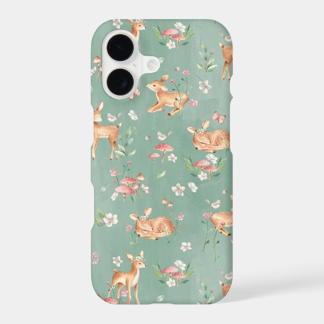 Cute Watercolor Deer Pattern Samsung Galaxy S21 Case (Back)