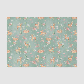 Cute Watercolor Deer Pattern Tissue Paper