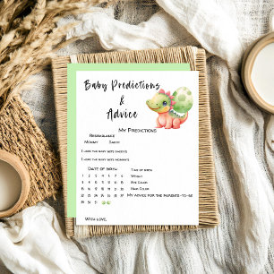 Cute Watercolor Dinosaur Baby Predictions Game