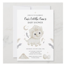 Cute Watercolor Dinosaur Baby Shower Invitation