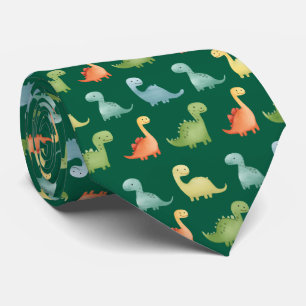 Cute Watercolor Dinosaur Pattern Tie