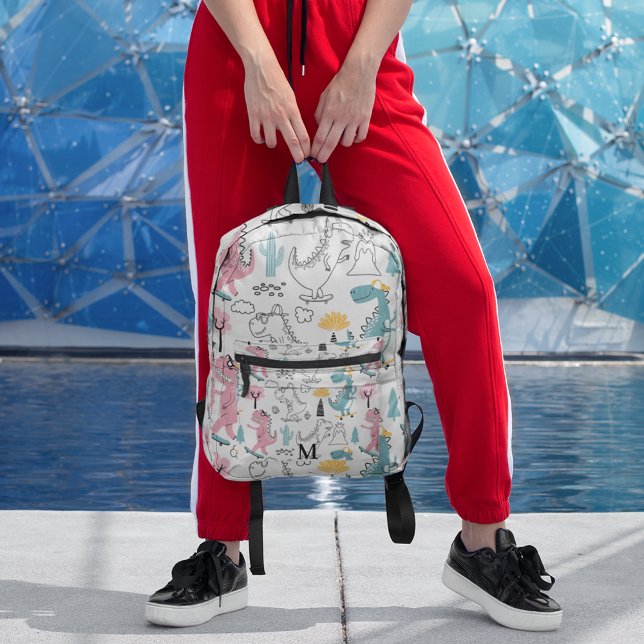 Cute Watercolor Dinosaurs Pattern Design Custom Printed Backpack (Creator Uploaded)