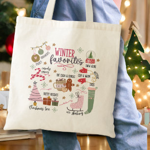 Cute Watercolor Doddle Cosy Winter Favourites Tote Bag