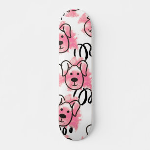 Cute Watercolor Dog Pattern Skateboard
