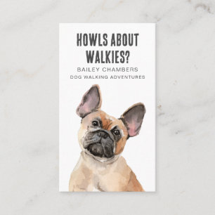 Cute Watercolor Dog Walker  Business Card