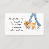 Cute watercolor Dog walking Services