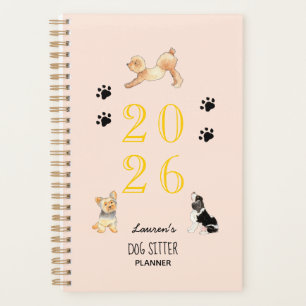 Cute watercolor dogs,  Dog sitter's 2026 Planner