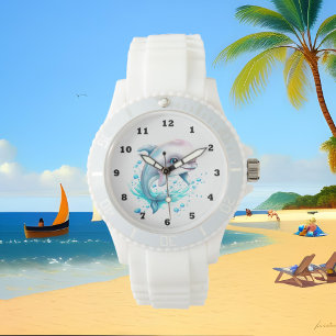 cute watercolor dolphin lovers watch