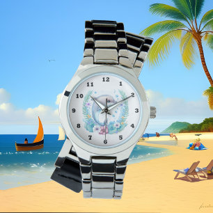 cute watercolor dolphin lovers watch