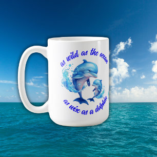 Cute Watercolor Dolphins Quote   Coffee Mug