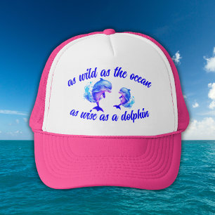 Cute Watercolor Dolphins Quote   Trucker Hat