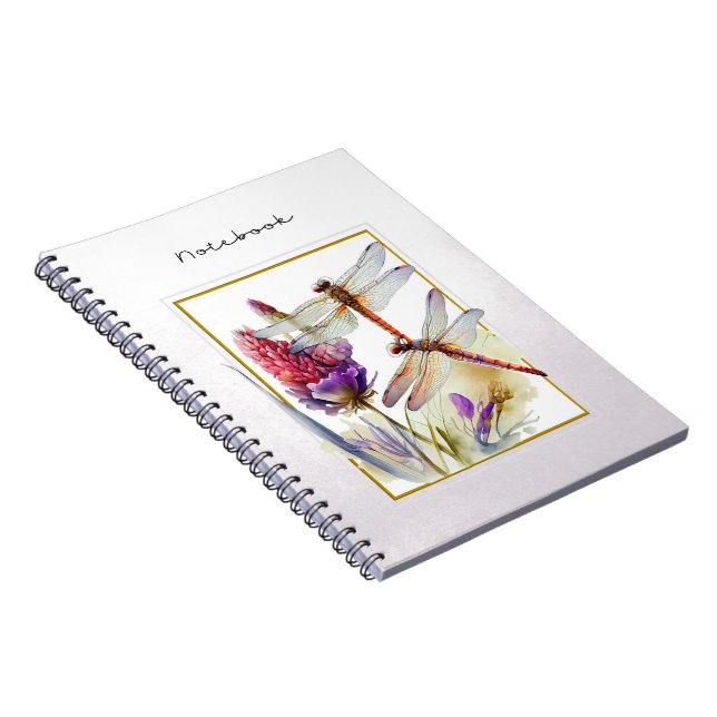Cute Watercolor Dragonfly Notebook (Right Side)