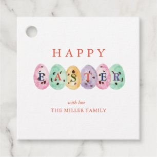 Cute watercolor Easter eggs Favour Tags