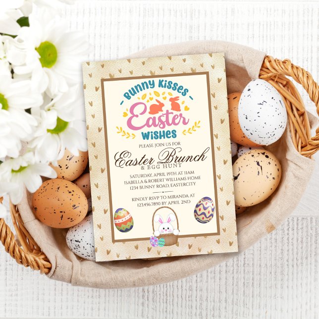 Cute Watercolor Easter Sunday Brunch & Egg Hunt Invitation (Creator Uploaded)