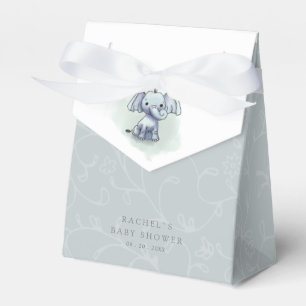 cute watercolor elephant baby shower favour box