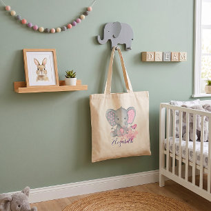 Cute watercolor Elephant baby  Tote Bag