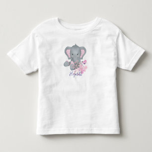 Cute watercolor Elephant personalised Toddler T-Shirt