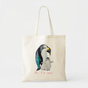 Cute watercolor emperor penguins tote bag