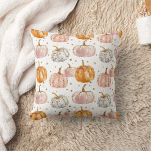 Cute Watercolor Fall Pumpkin Pattern Cushion