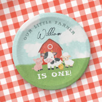 Cute Watercolor Farm Animal Kids Birthday