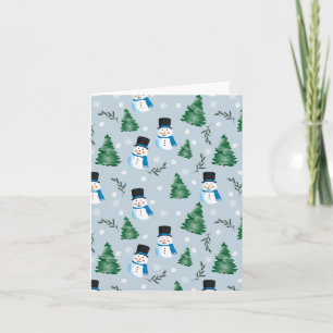 Cute Watercolor Festive Snow Pattern Card